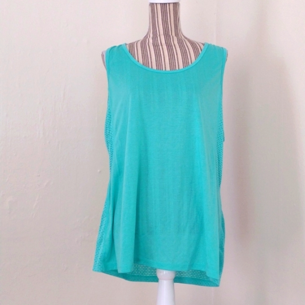 Zone Pro Plus Size Teal Athletic Tank Top